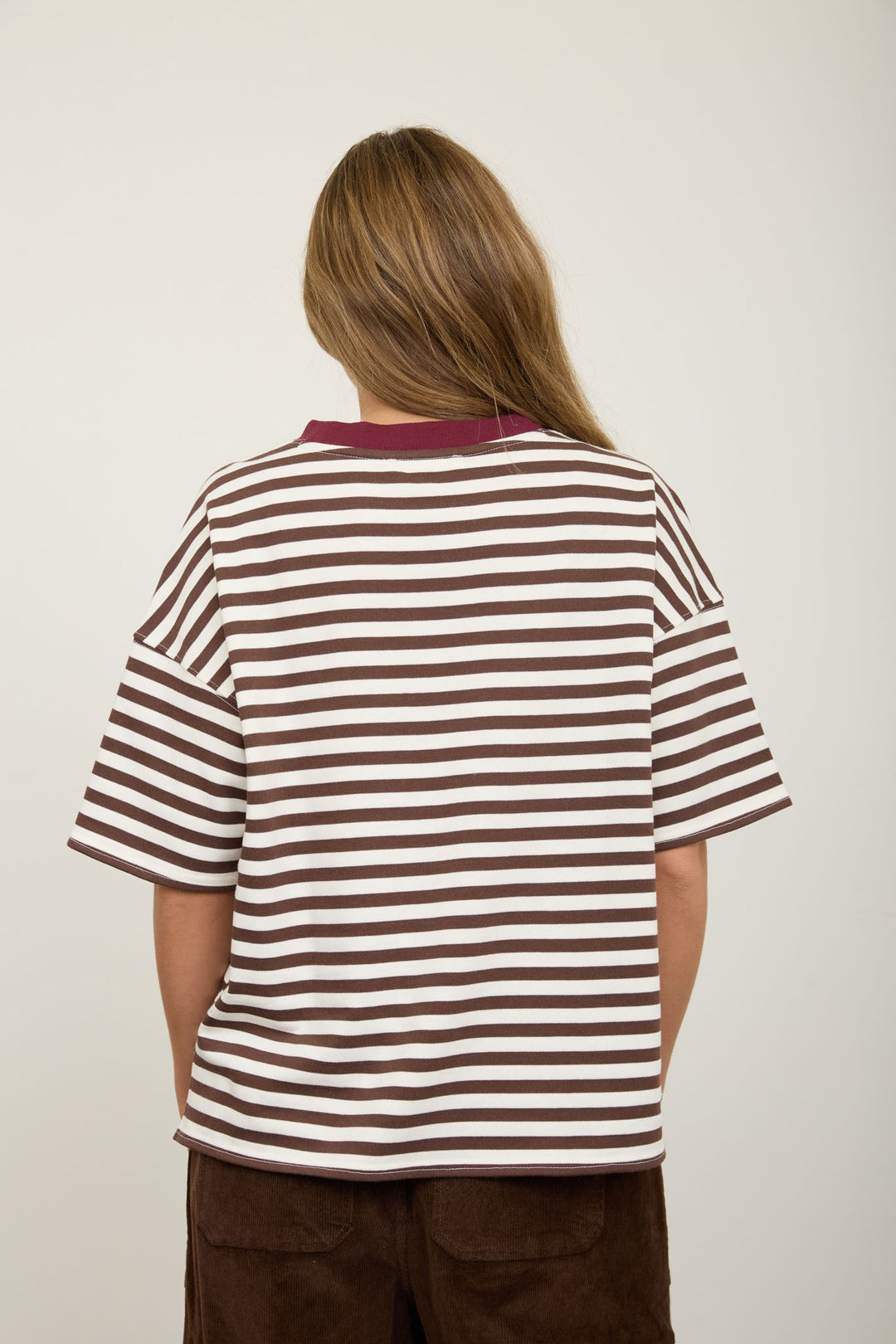 Brown and Maroon Stripe Tshirt