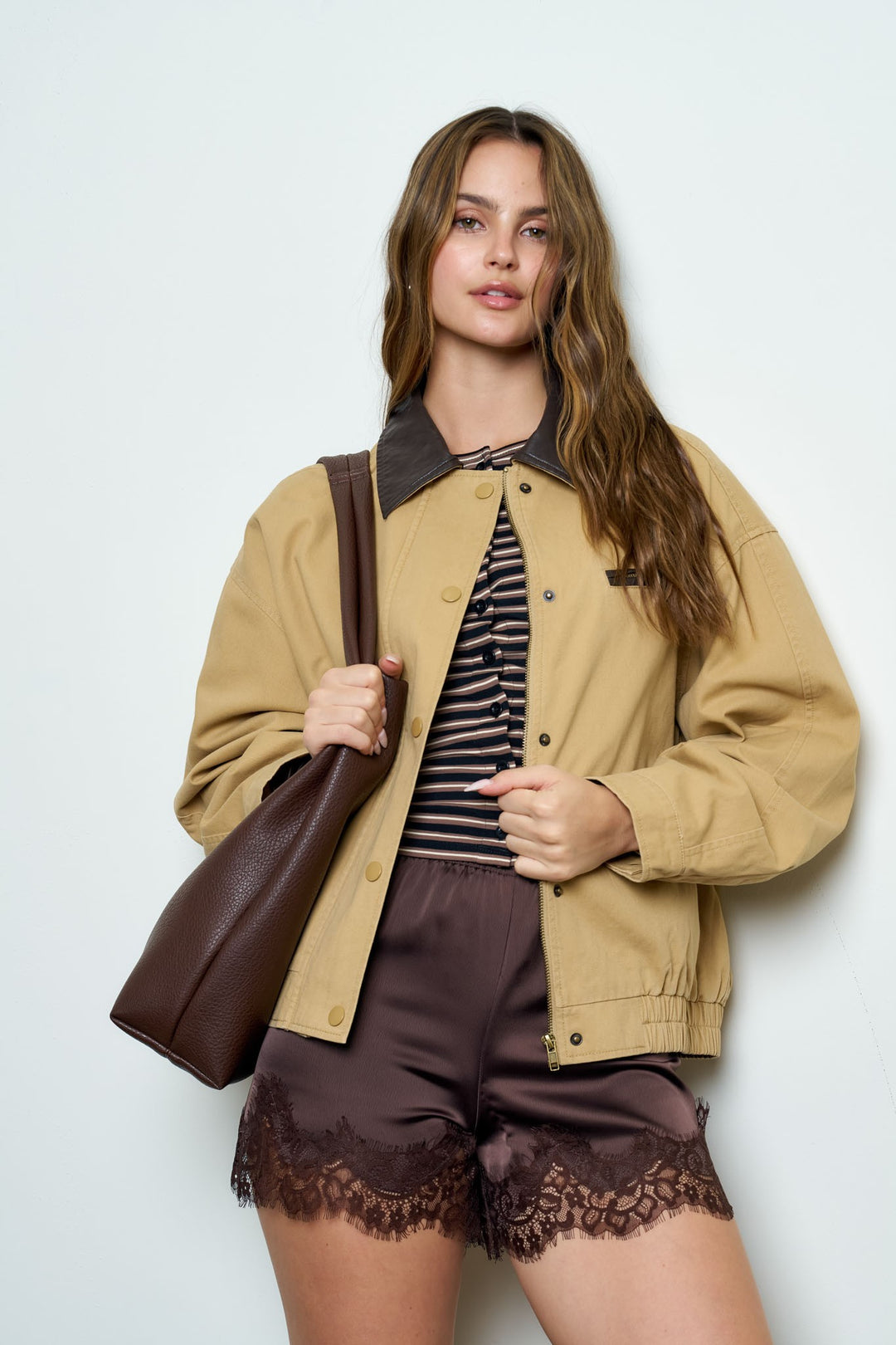 Khaki Zip Up Jacket