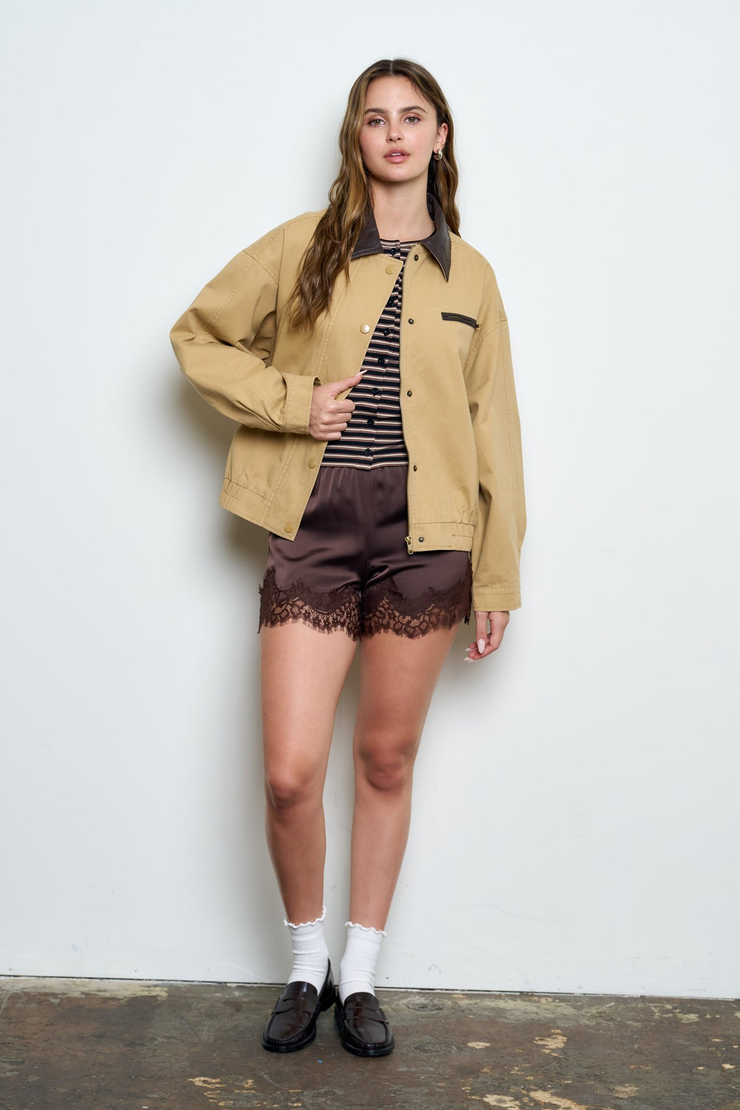 Khaki Zip Up Jacket