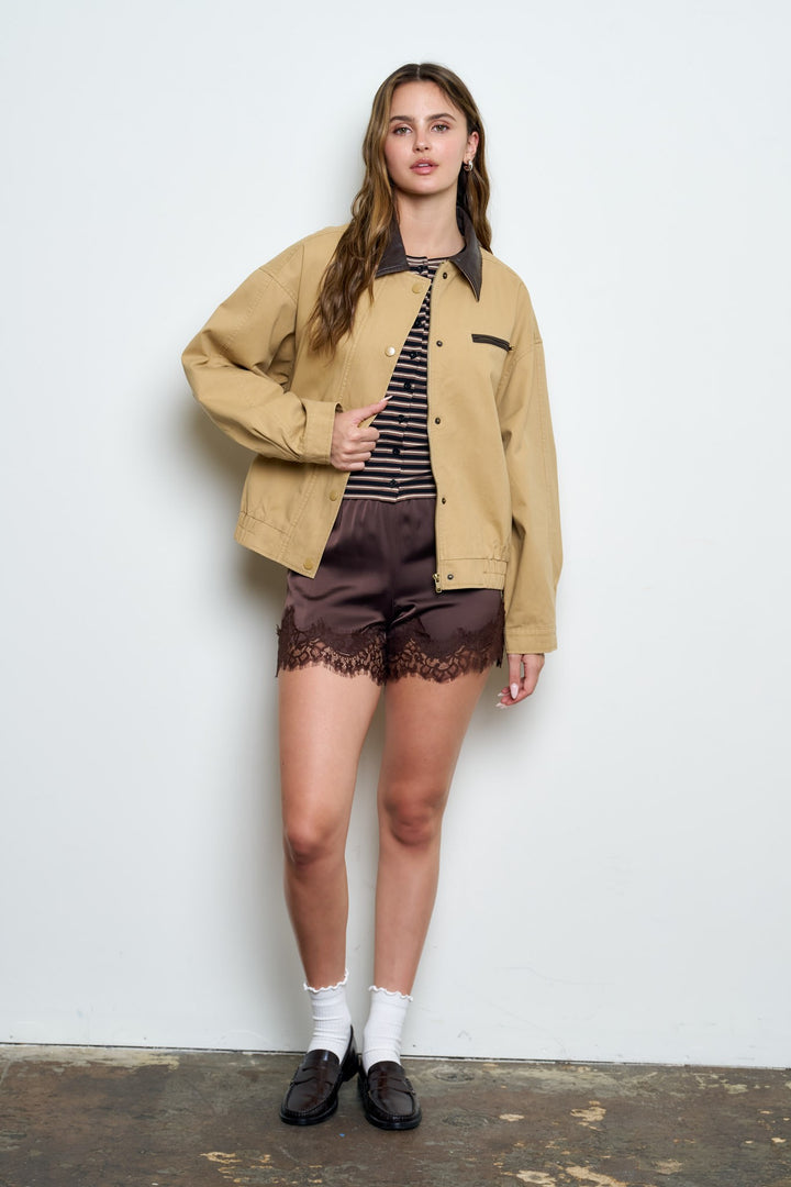 Khaki Zip Up Jacket