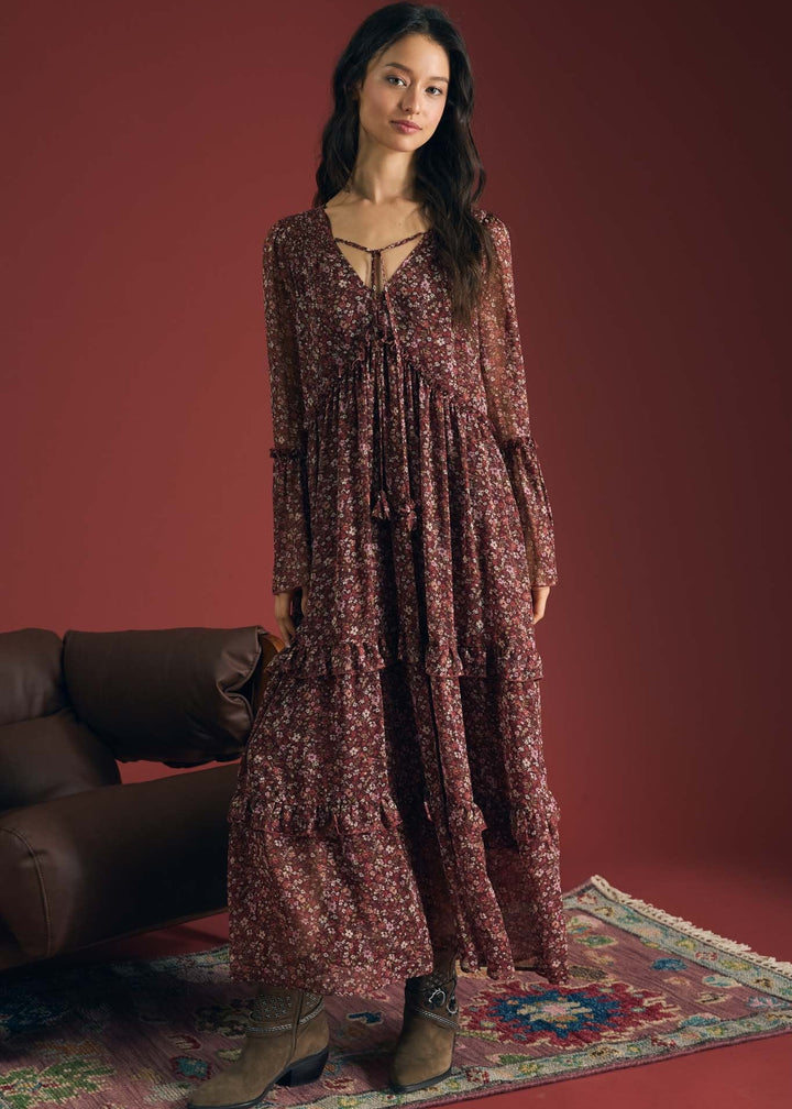 Burgundy Tunic Midi Dress