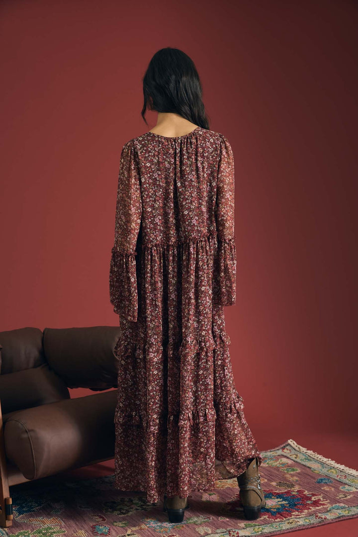 Burgundy Tunic Midi Dress