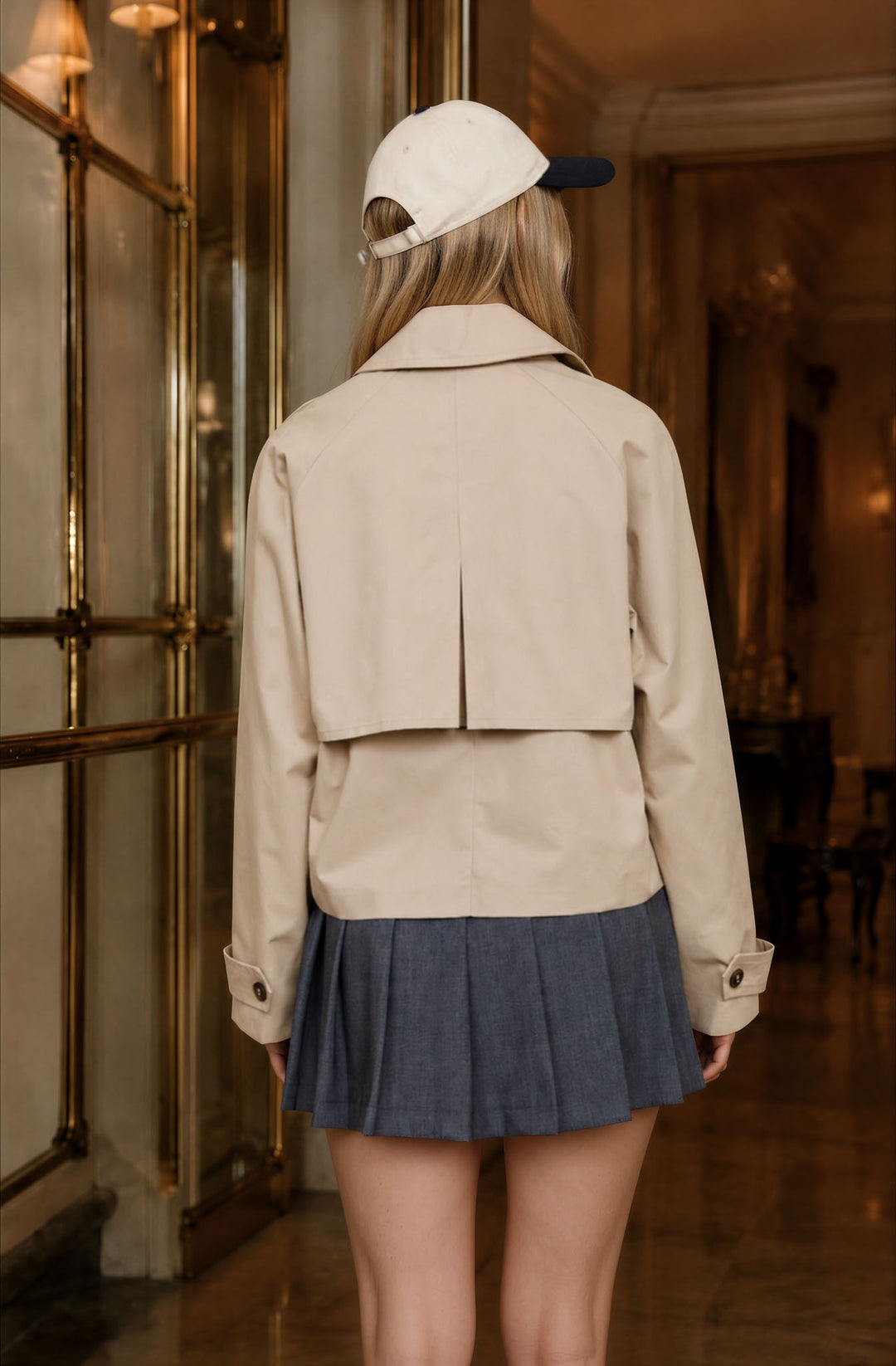 Notch Collar Cropped Jacket
