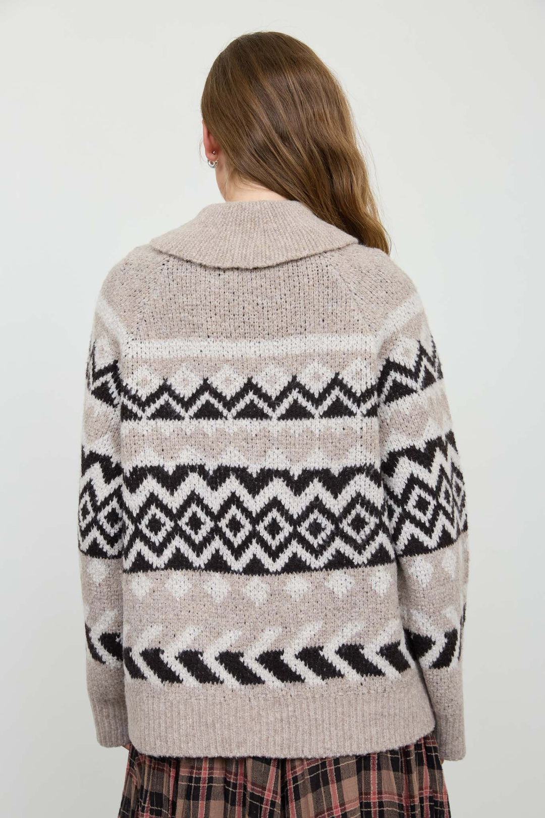 Fair Isle Zip Up Cardigan