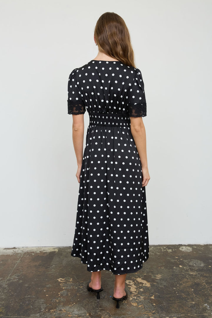 Polka Dot Lace Midi Dress