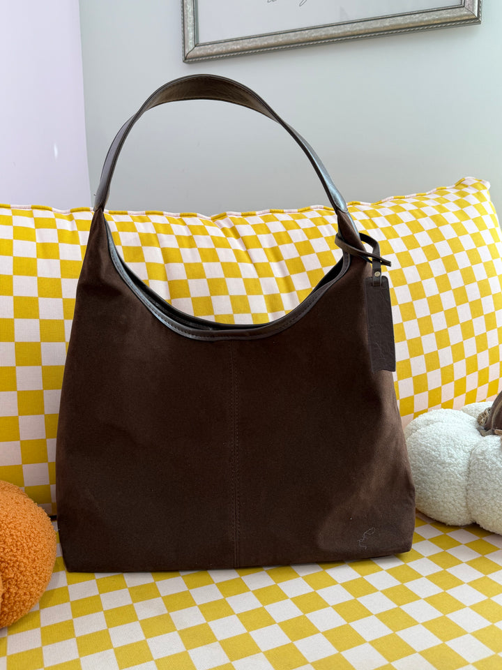 Vintage Suede Hobo Shoulder Bag