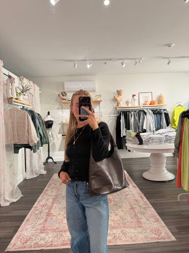 Vintage Suede Hobo Shoulder Bag