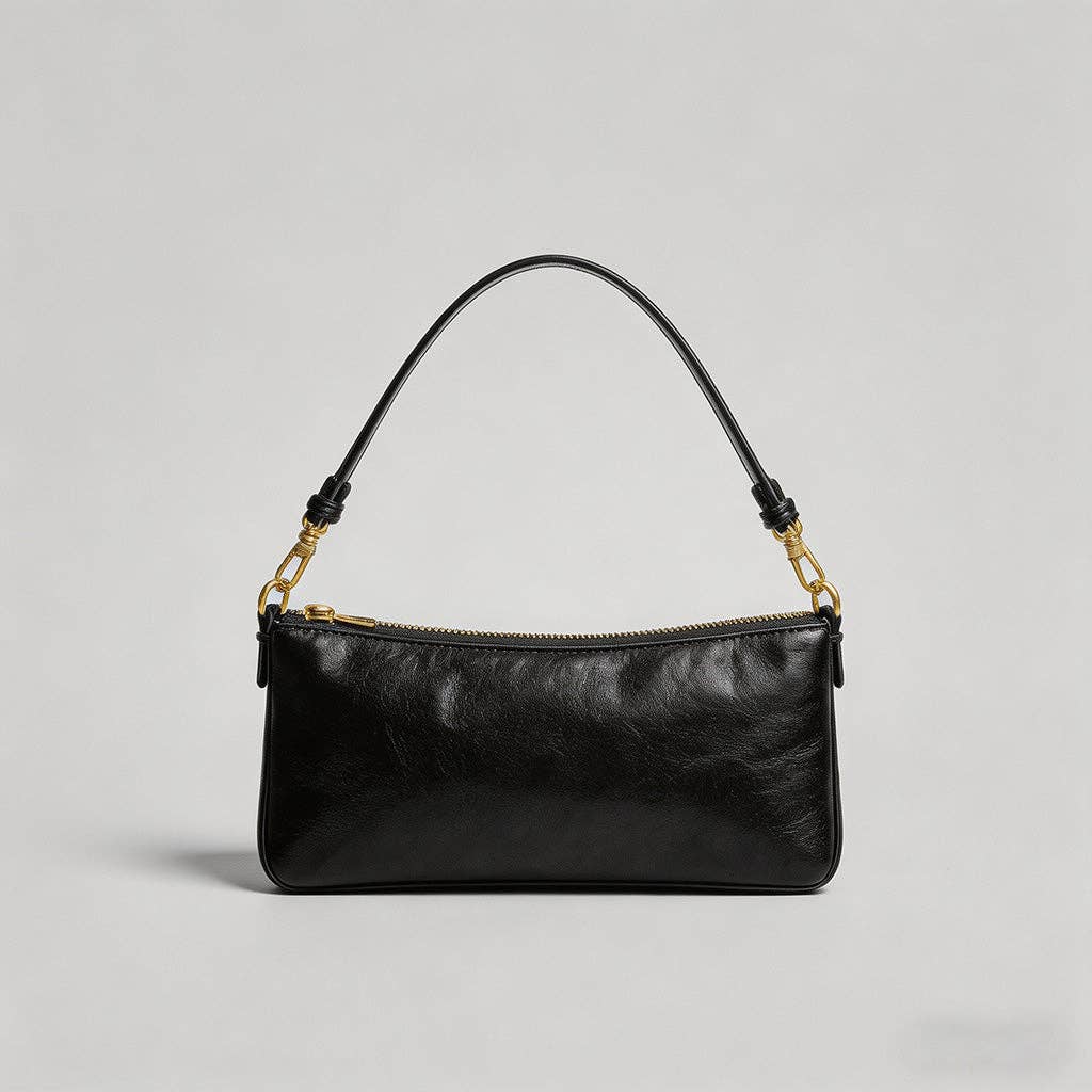 Vintage Oil-Wax Leather Shoulder Bag