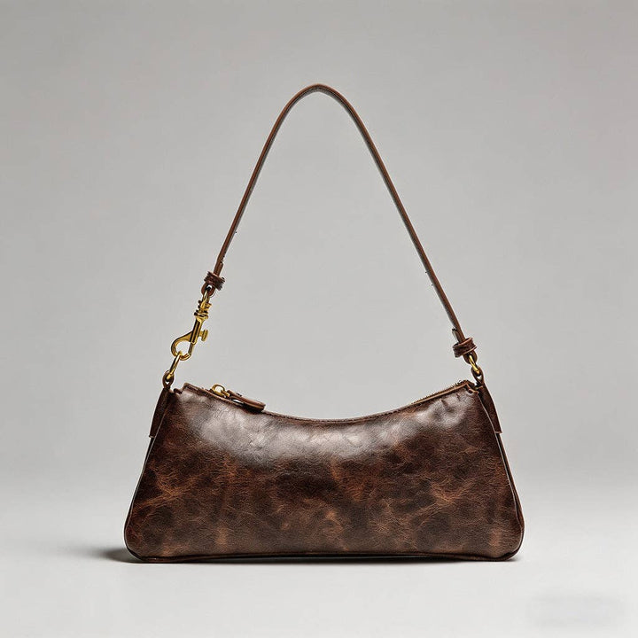Vintage Oil-Wax Leather Shoulder Bag