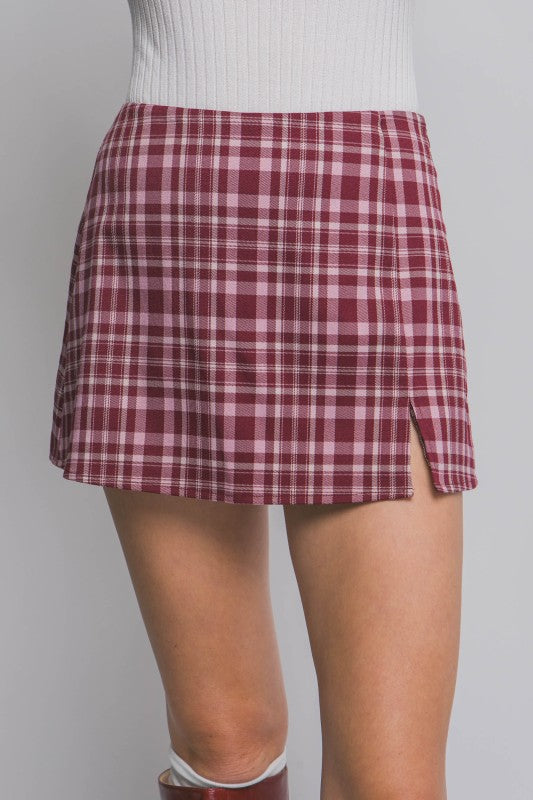 Plaid Mini Skort