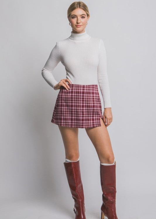 Plaid Mini Skort