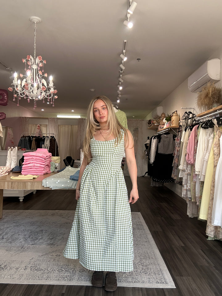 Gingham Midi Dress
