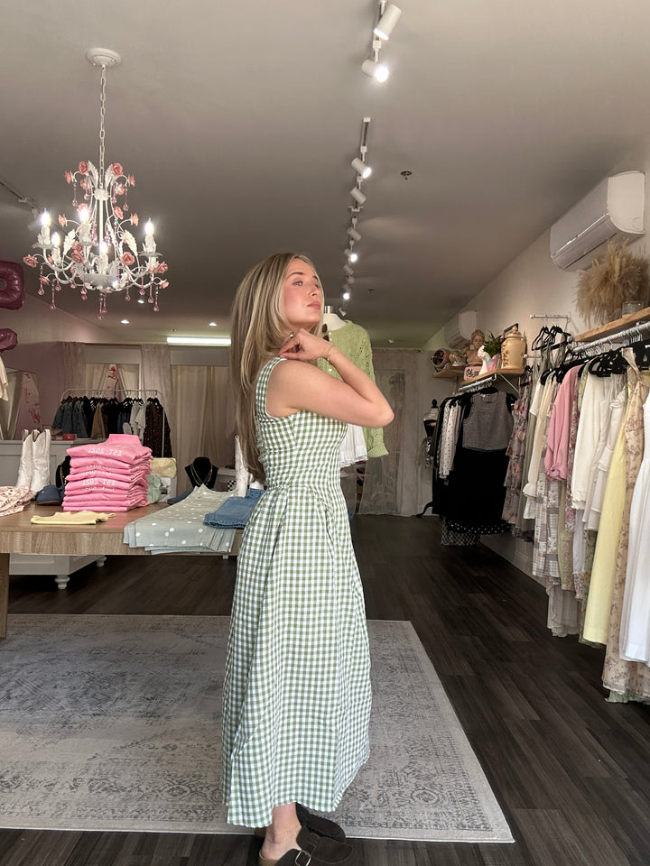Gingham Midi Dress
