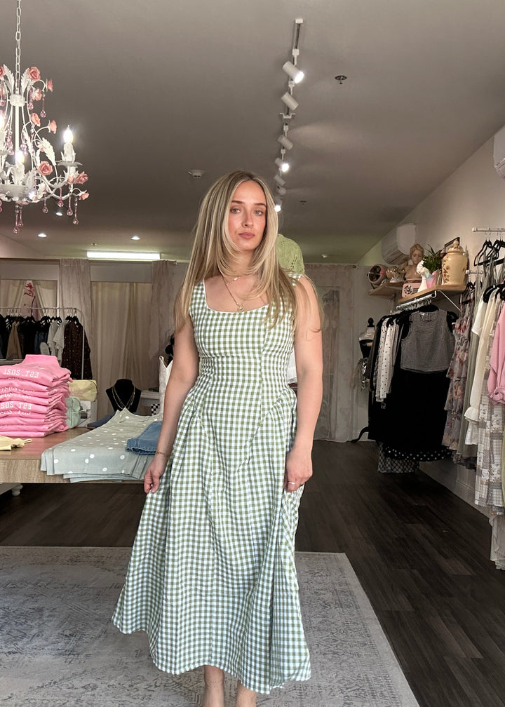 Gingham Midi Dress