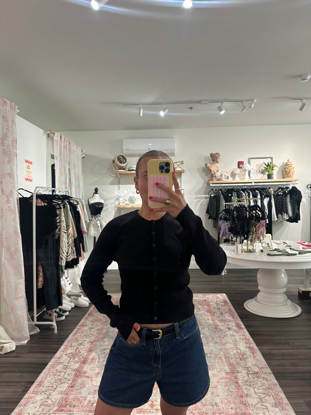 Black Basic Essential Cardigan