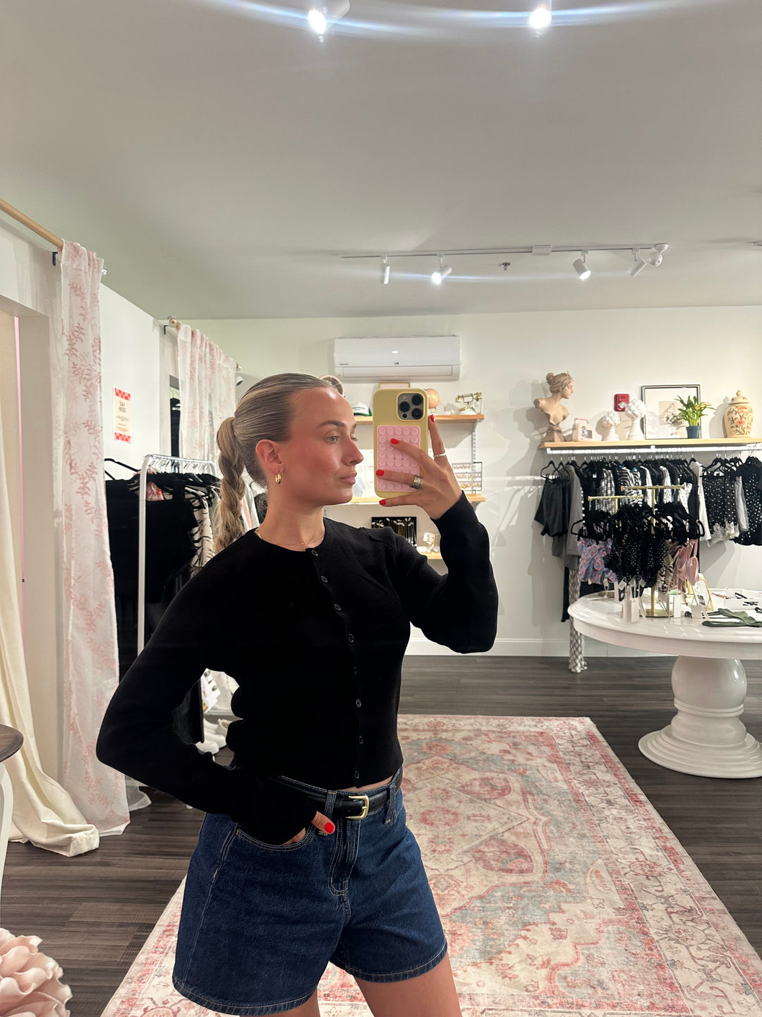 Black Basic Essential Cardigan