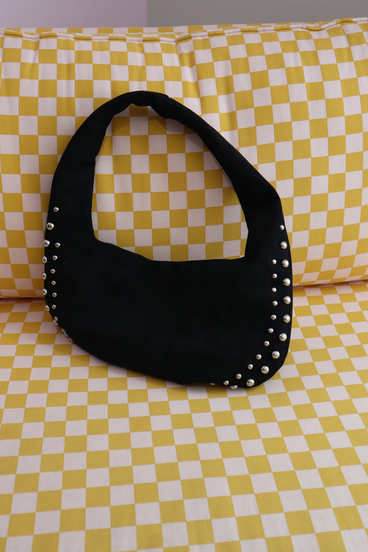 Studed Faux Suede Bag