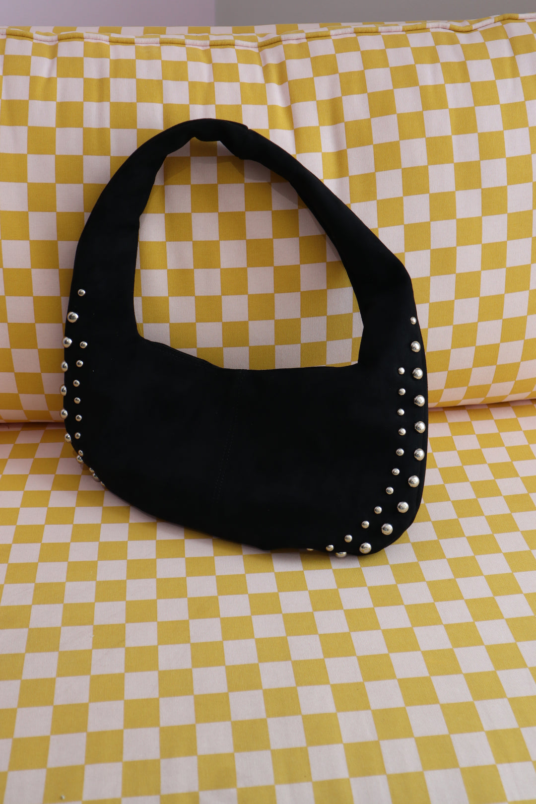 Studed Faux Suede Bag