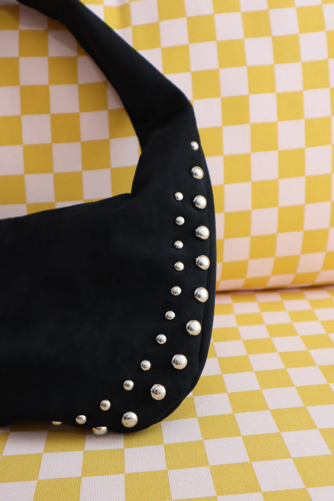 Studed Faux Suede Bag