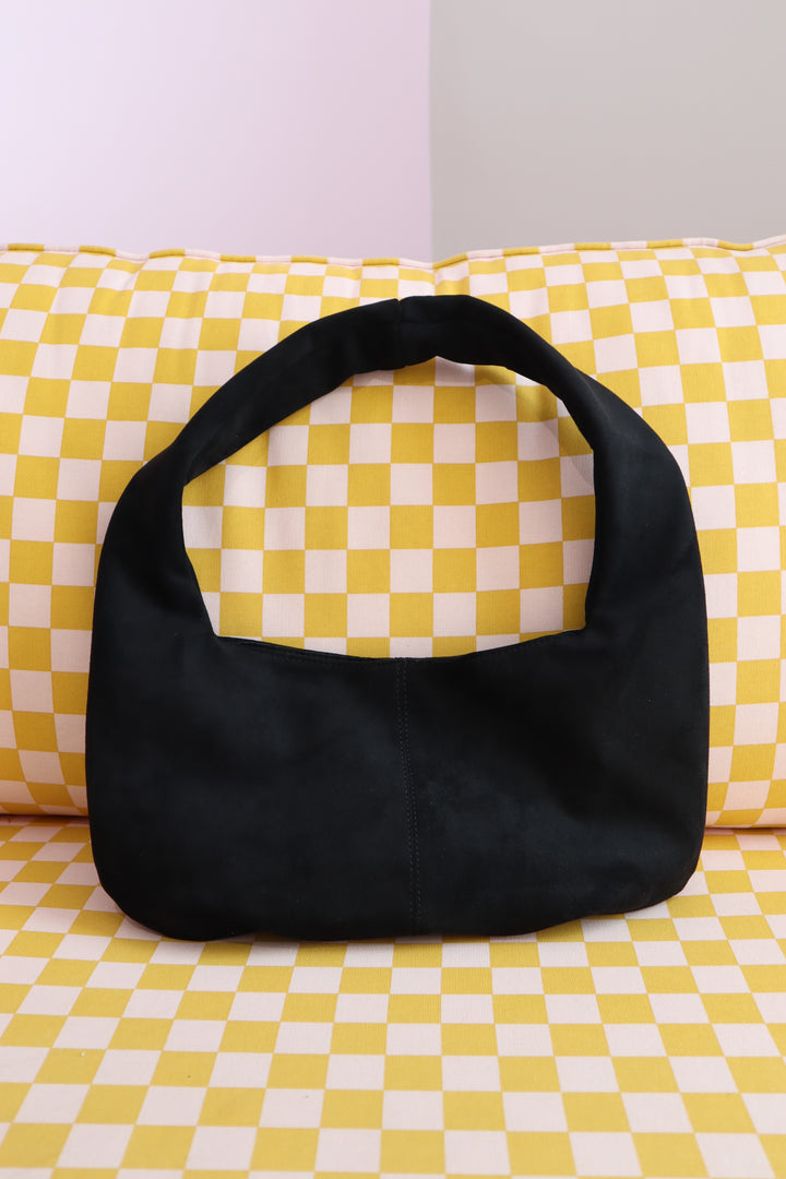 Studed Faux Suede Bag