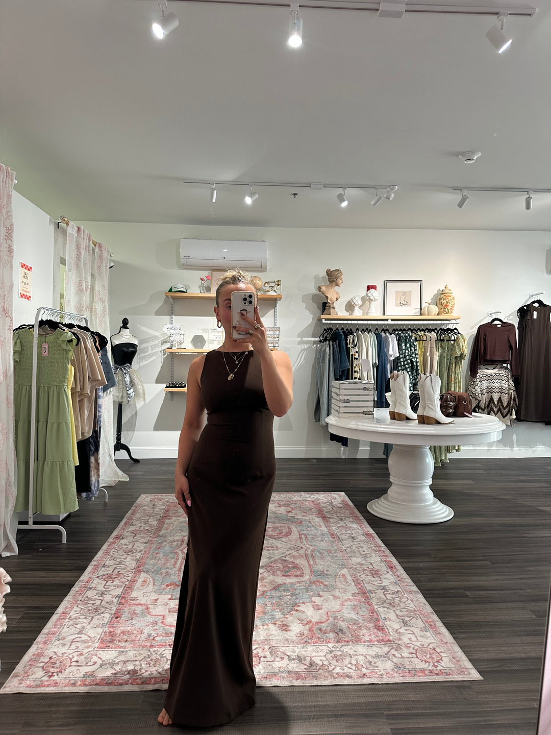 Brown Sleeveless Dress