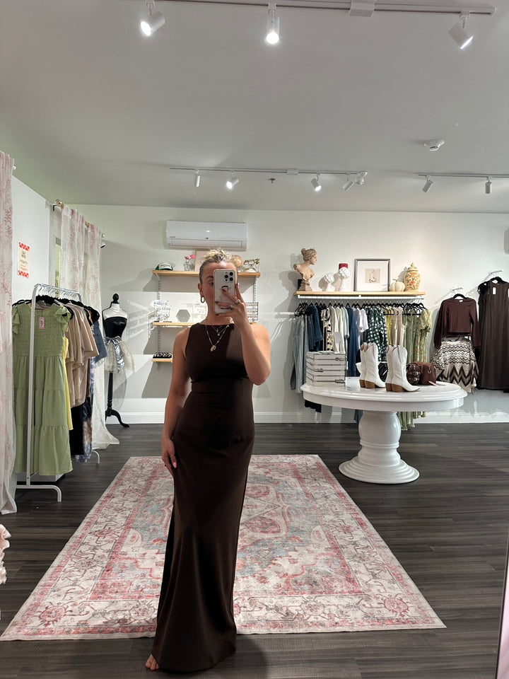 Brown Sleeveless Dress