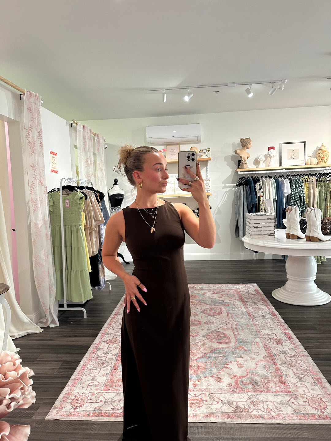 Brown Sleeveless Dress