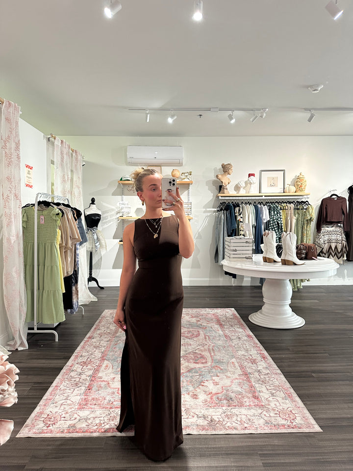 Brown Sleeveless Dress