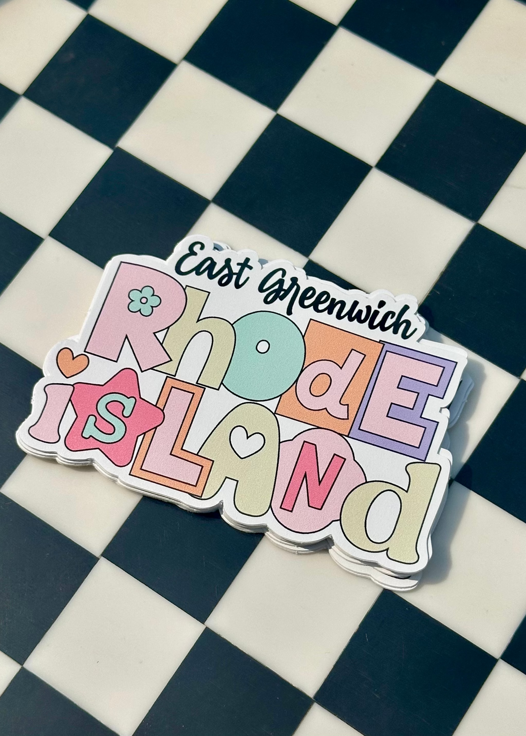 Retro East Greenwich Rhode Island Sticker