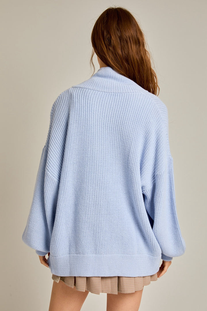 Oversized Zip Up Cardigan