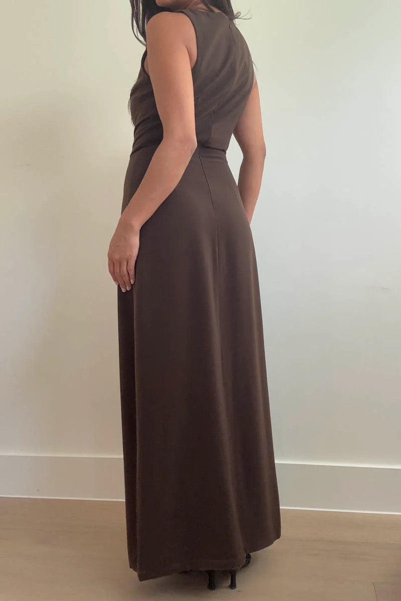 Brown Sleeveless Dress