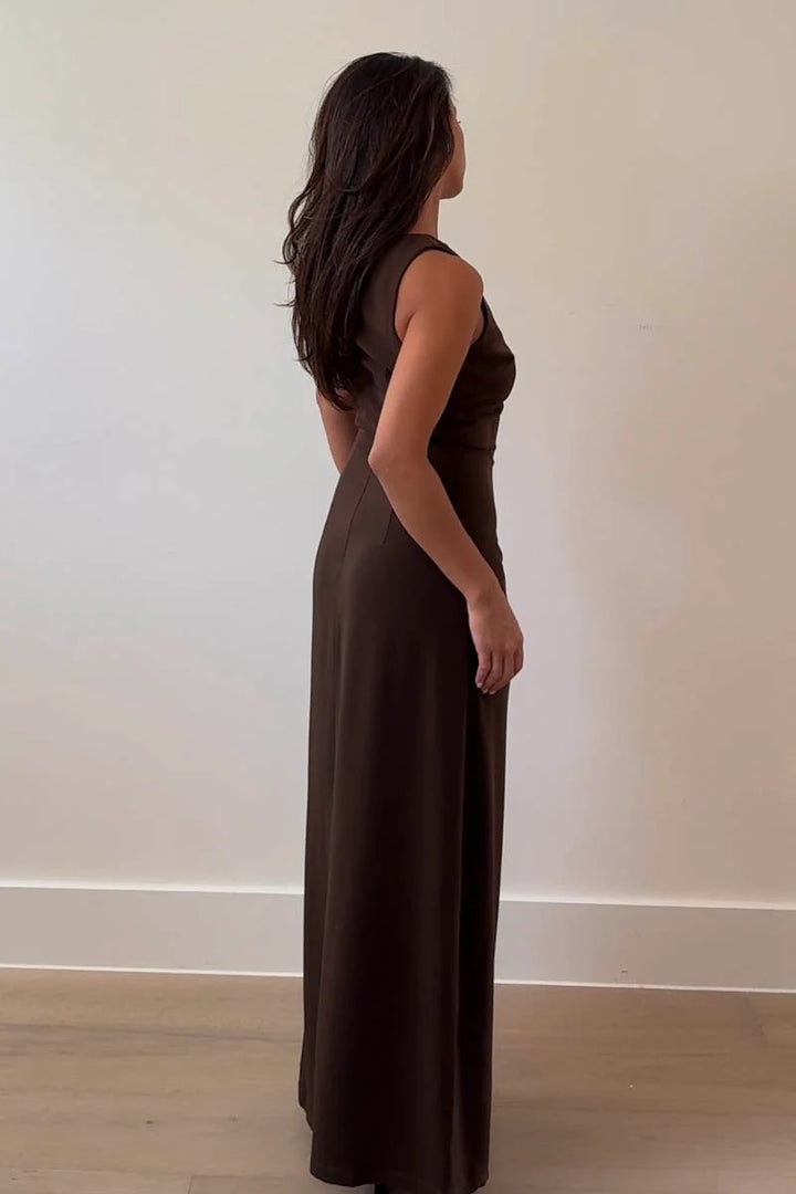 Brown Sleeveless Dress