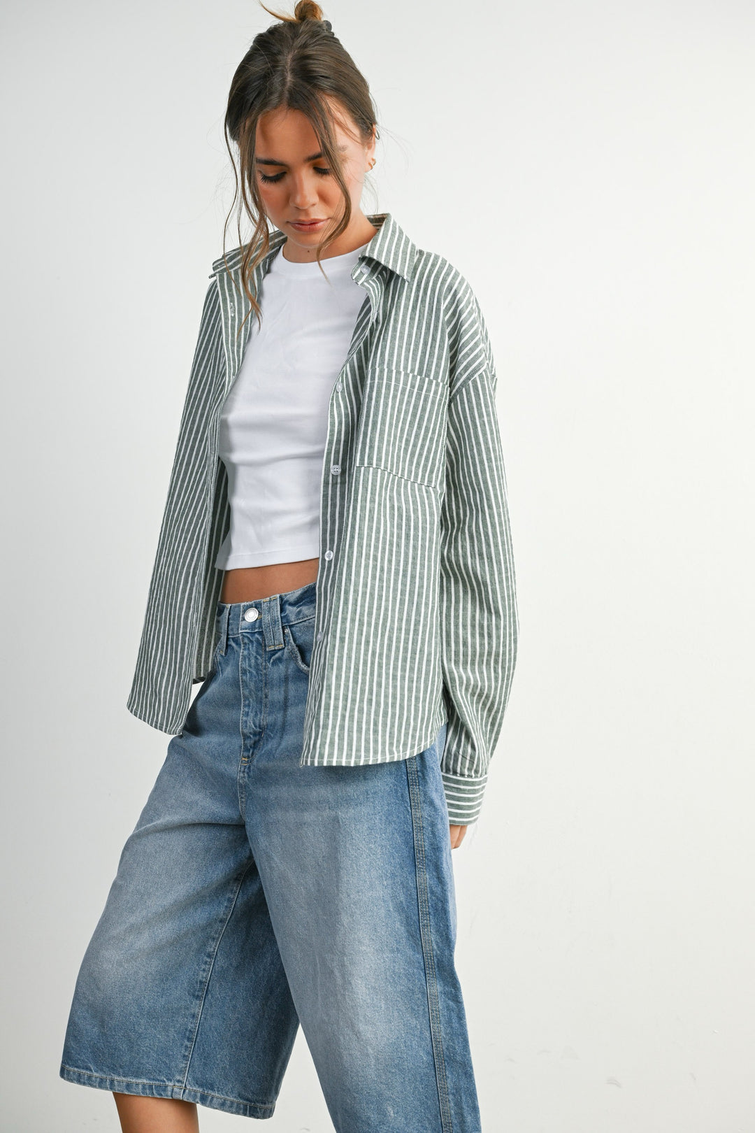 Stripped Collared Button Up