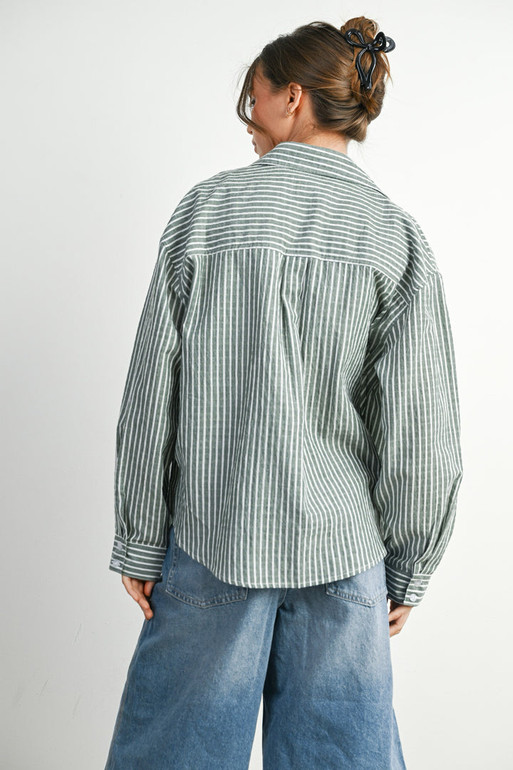 Stripped Collared Button Up