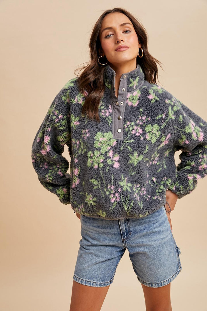 Cozy Floral Sherpa Jacket