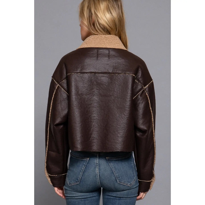 Faux Leather Fur Jacket