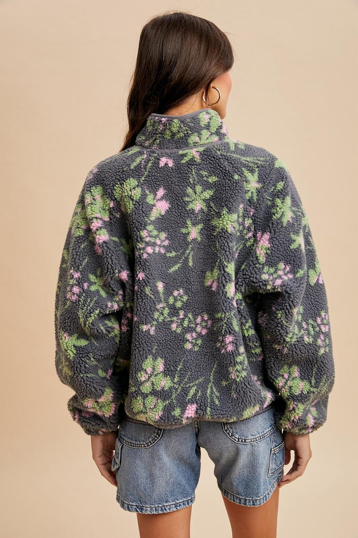 Cozy Floral Sherpa Jacket