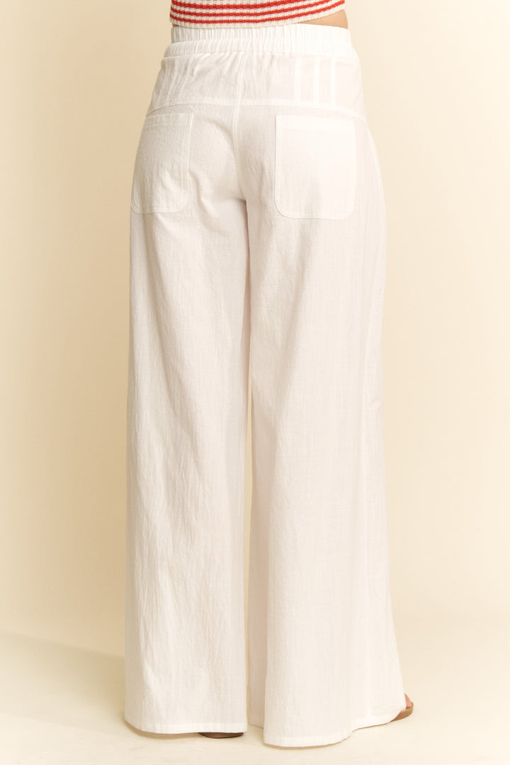 Pintucked Cotton Cover Up Pants