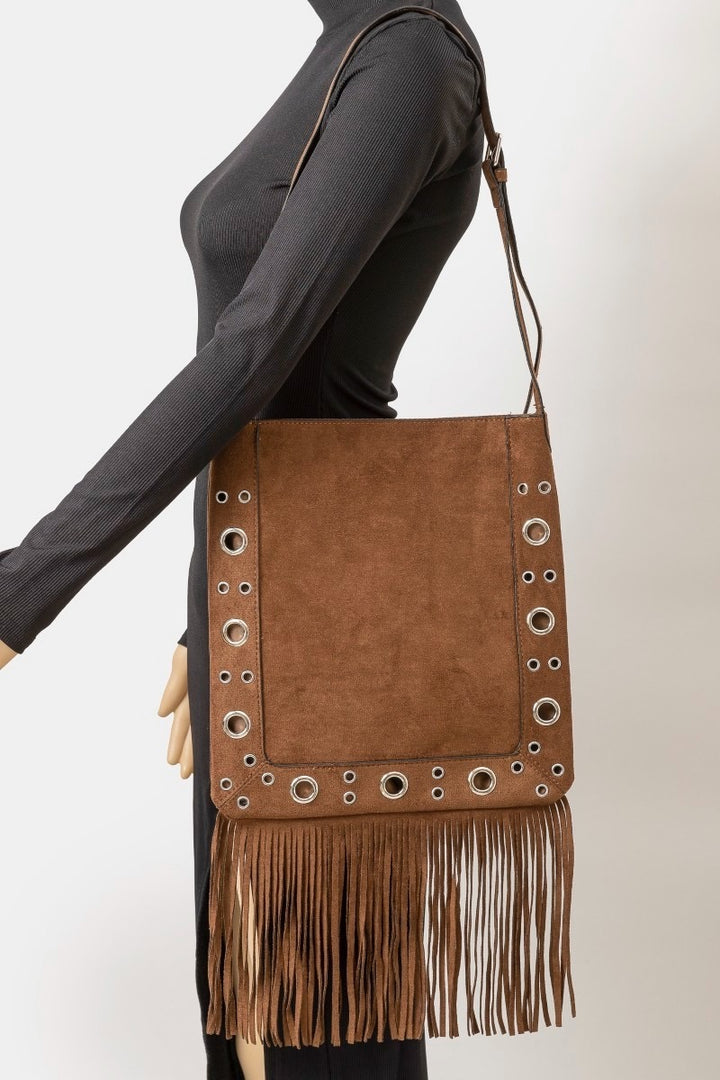 Faux Suede Crossbrody