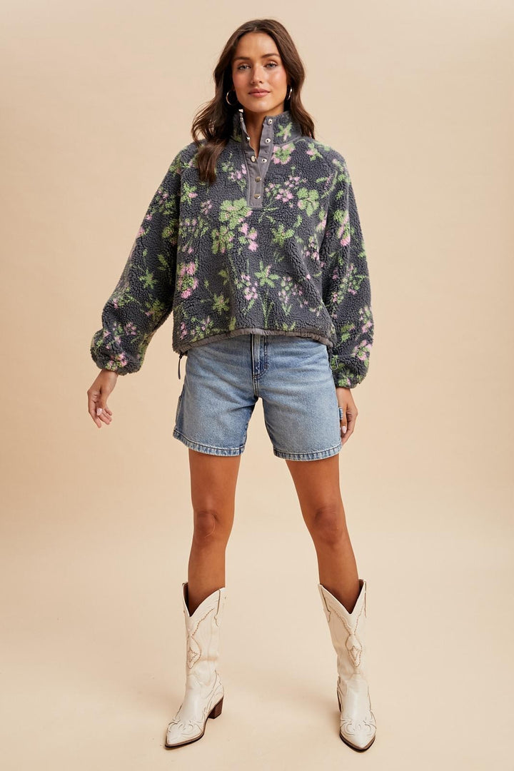 Cozy Floral Sherpa Jacket