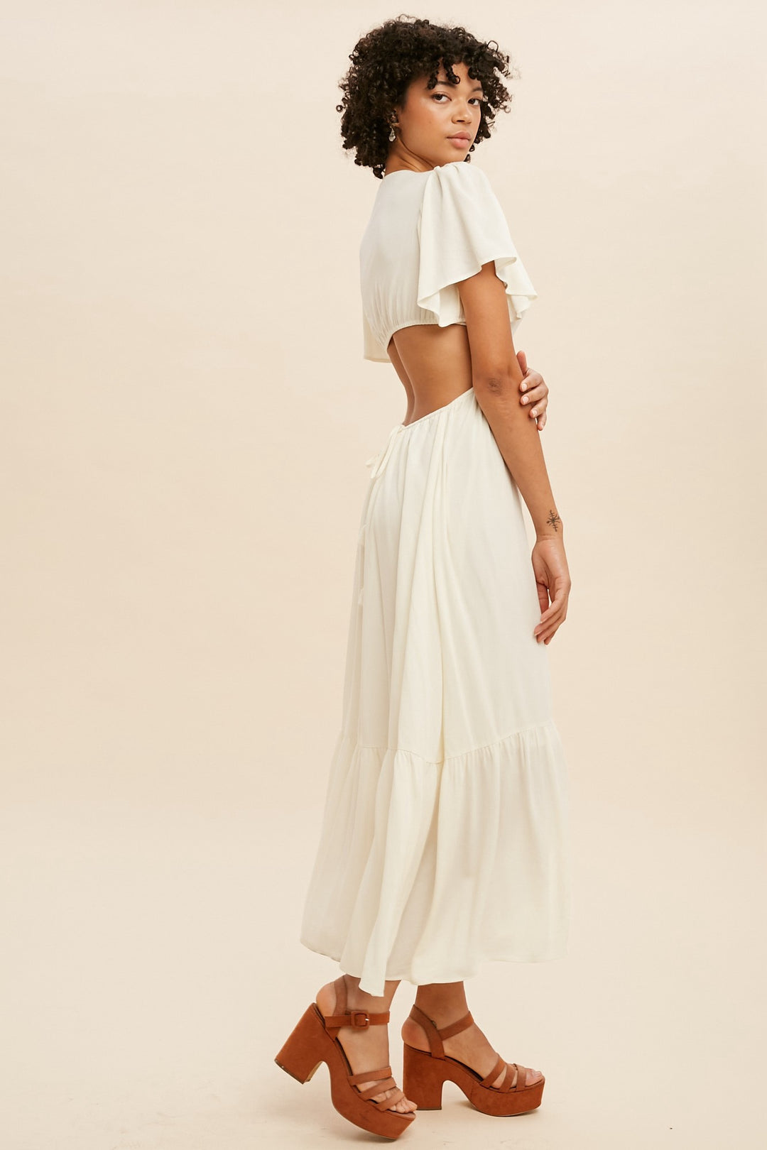 Embroidered Cut Out Dress