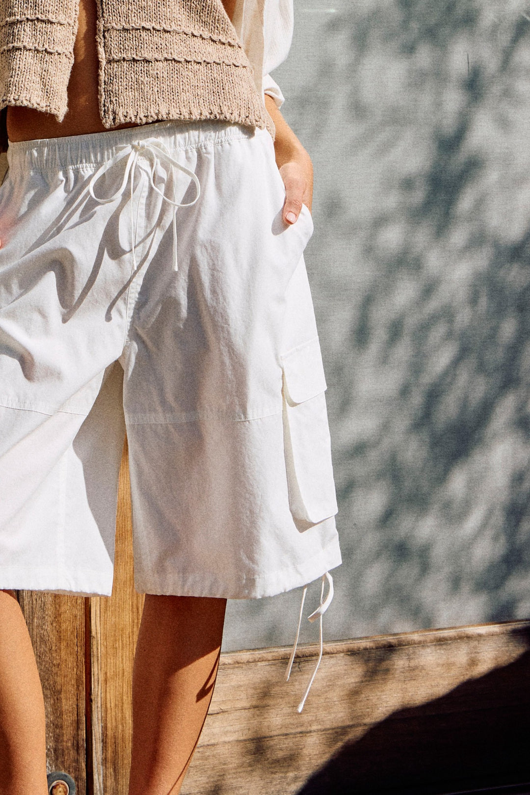 White Cargo Shorts