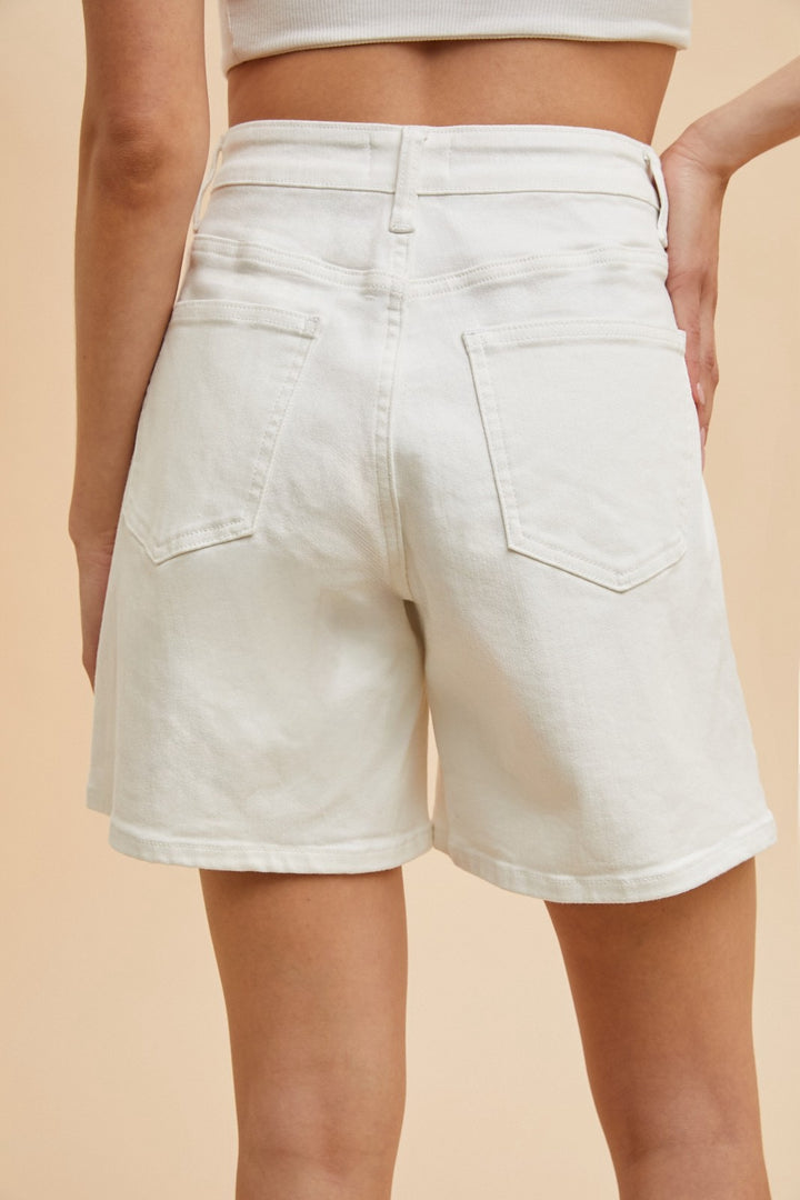 White Denim Bermuda Shorts