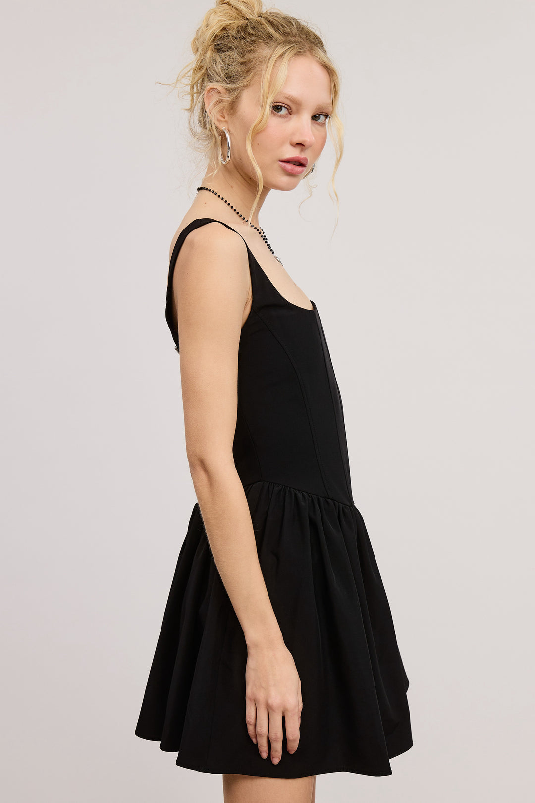 flared corset dress Jennie Corset Flared Mini Dress Off White