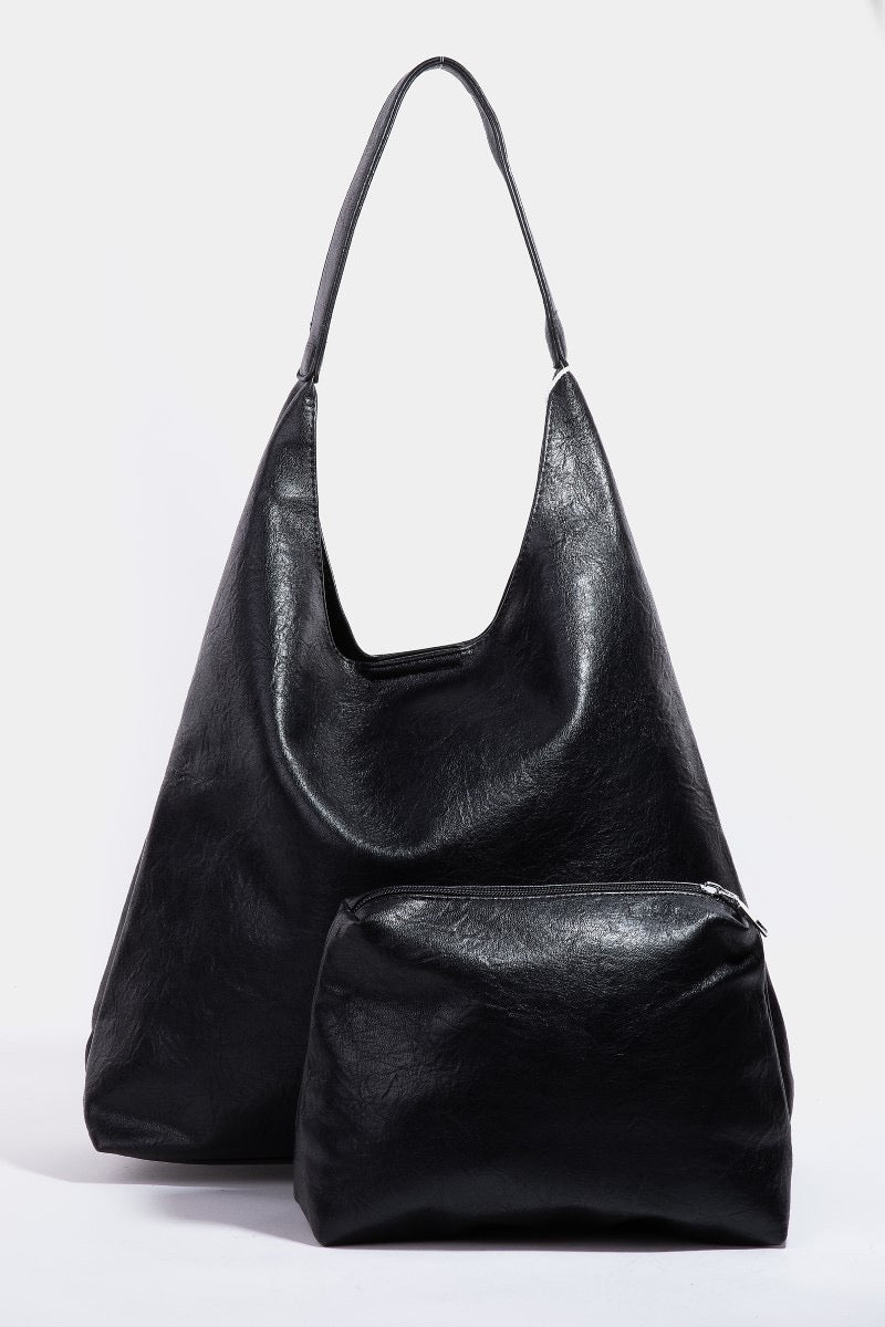 Faux Leather Shoulder Bag
