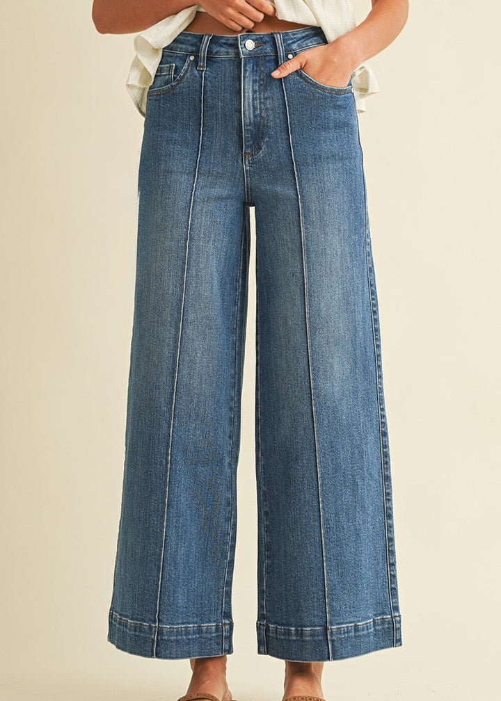 Highrise Pintuck Denim Jeans