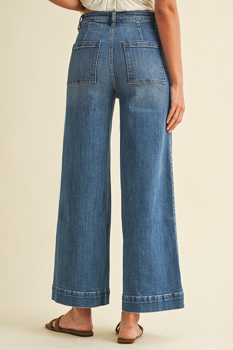 Highrise Pintuck Denim Jeans