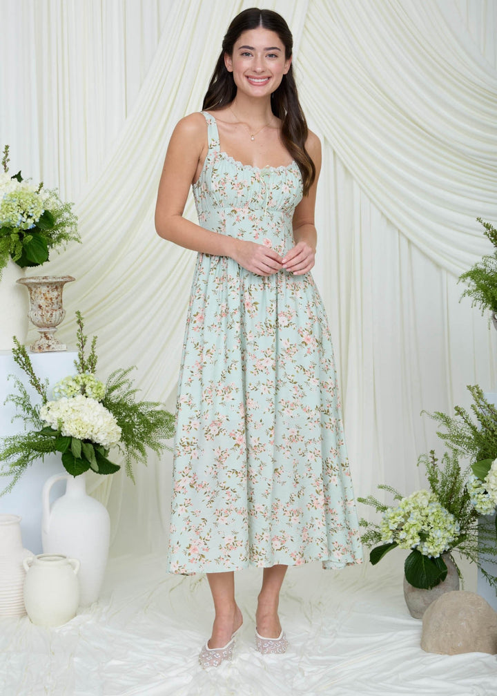 Mint and Pink Floral Dress