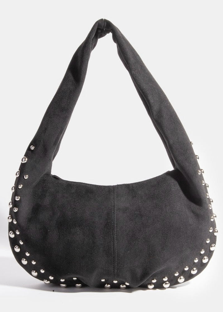 Studed Faux Suede Bag