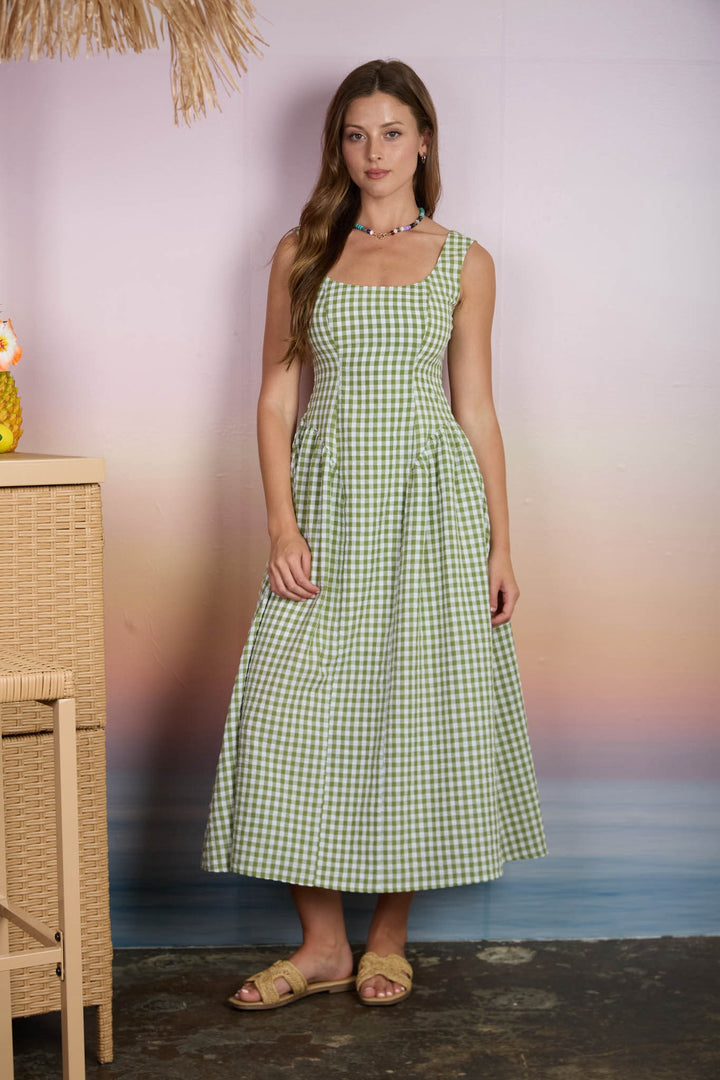 Gingham Midi Dress